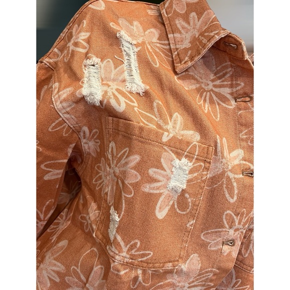 PEACH LOVE CALIFORNIA rusty floral Shacket S M L - Picture 10 of 10